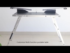 야외 직사각형 접이식 캠핑 테이블 휴대용 조정 가능한 알루미늄 캠핑 테이블